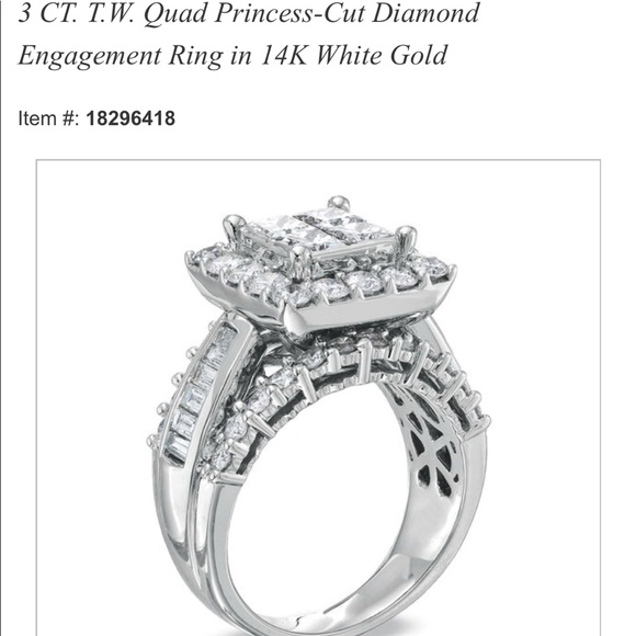 3 ctw Engagement Ring size 6 White Gold - Picture 2 of 3